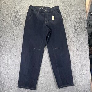 Mutual Weave Jeans Mens 38x33 Blue The Bowleg Baggy Tapered Stretch Dark Wash